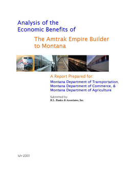 Analysis of the Economic Benefits of the Amtrak Empire Builder to Montana