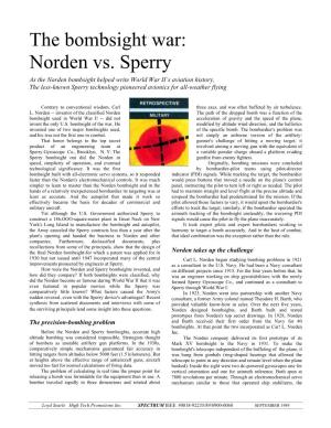 The Bombsight War: Norden Vs. Sperry