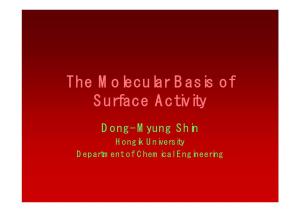 The Molecular Basis of Surface Activity