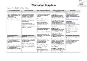 The United Kingdom Lesson One: the UK - Building a Picture