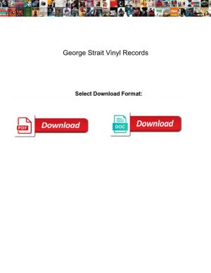 George Strait Vinyl Records