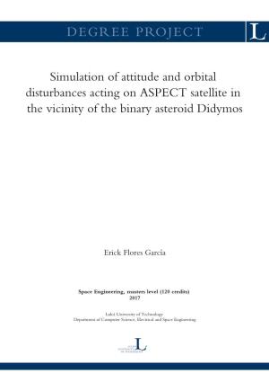 Simulation of Attitude and Orbital Disturbances Acting on ASPECT Satellite in the Vicinity of the Binary Asteroid Didymos