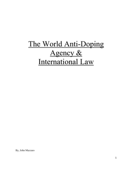 The World Anti-Doping Agency & International