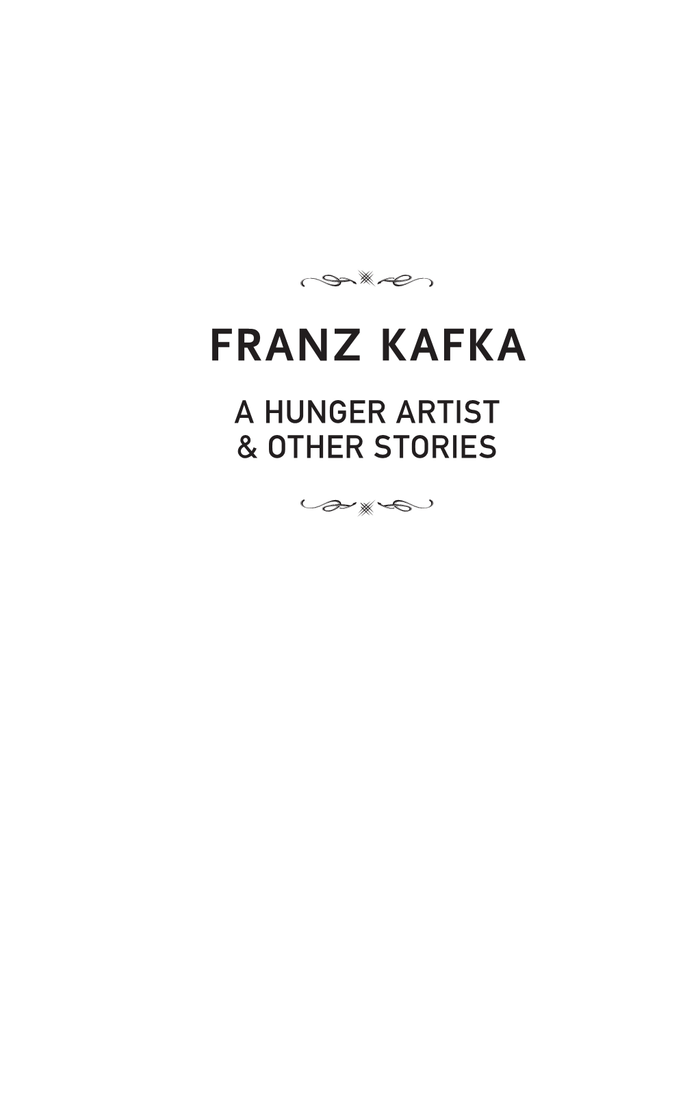 Franz Kafka a Hunger Artist