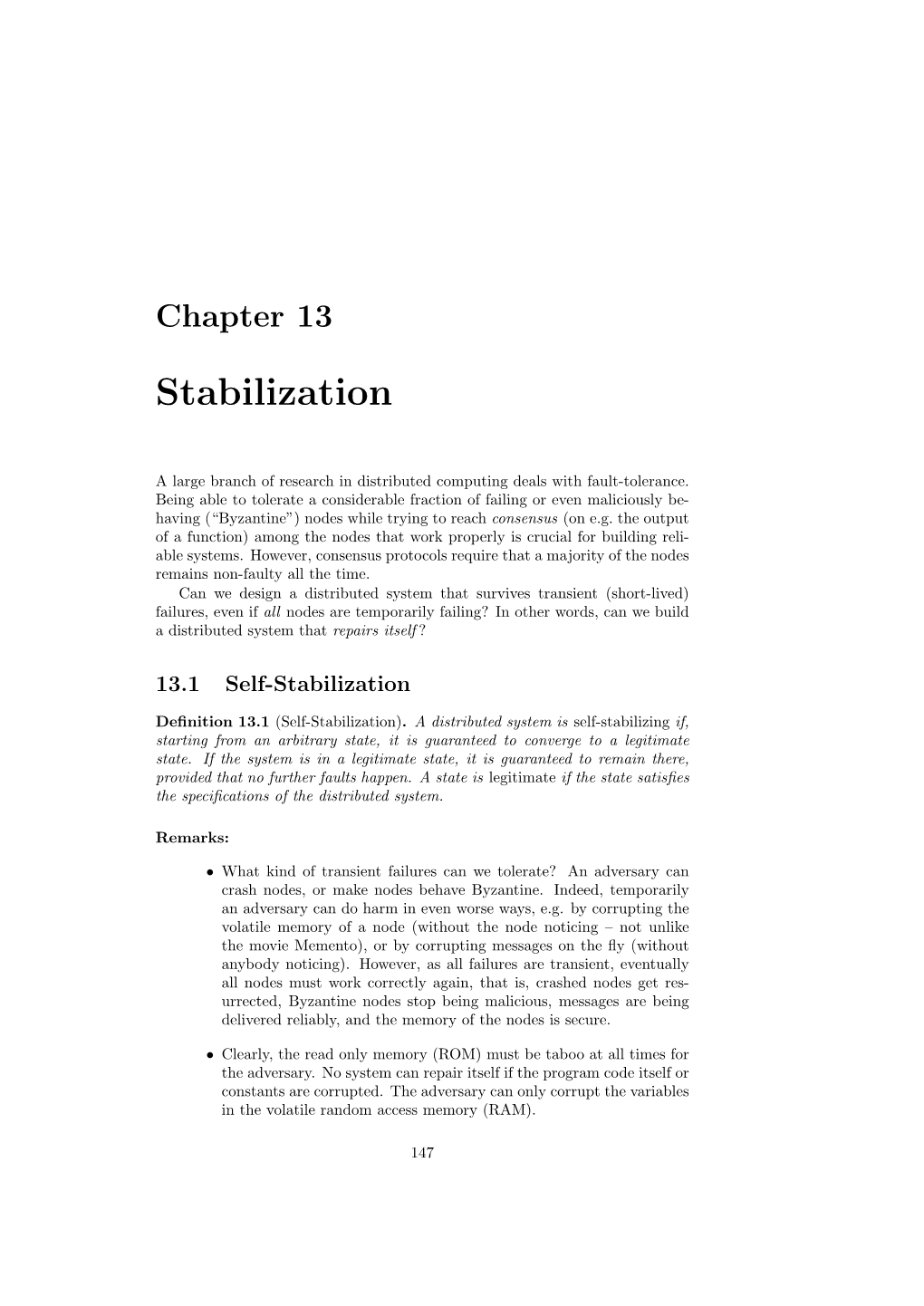 Stabilization