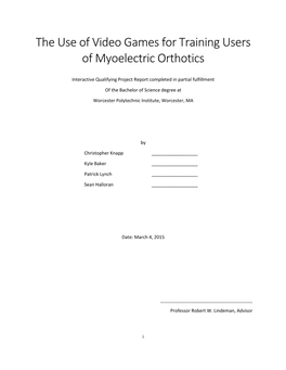 The Use of Video Games for Training Users of Myoelectric Orthotics