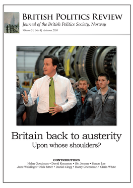 Britain Back to Austerity Upon Whose Shoulders?