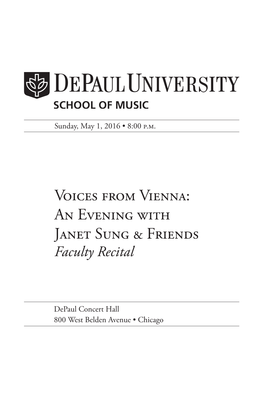 An Evening with Janet Sung & Friends
