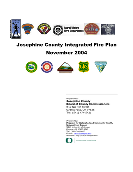 Josephine County Integrated Fire Plan November 2004 Page I