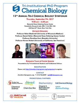 13Th Annual Tri-I Chemical Biology Symposium