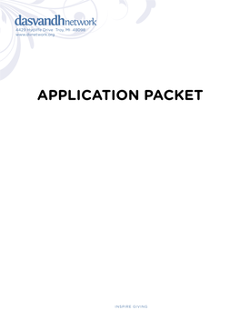 APPLICATION PACKET Who Are We?