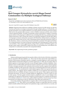 Red Grouper (Epinephelus Morio) Shape Faunal Communities Via Multiple Ecological Pathways
