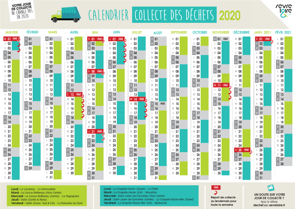 CALENDRIER Collecte Des Déchets 2020