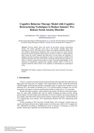 Cognitive Behavior Therapy Model with Cognitive Restructuring Techniques to Reduce Inmates’ Pre- Release Social Anxiety Disorder