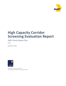 High Capacity Corridor Screening Evaluation Report 2045 Transit System Plan Draft