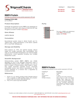 RBBP4 Protein Full-Length Recombinant Human Protein Expressed in Sf9 Cells