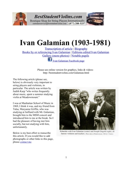 Ivan Galamian (1903-1981)