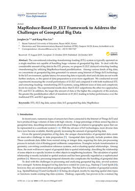 Mapreduce-Based D ELT Framework to Address the Challenges of Geospatial Big Data