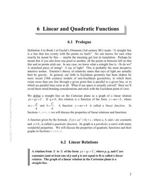 6 Linear and Quadratic Functions
