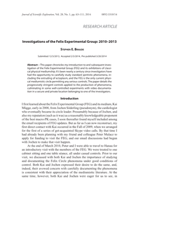 Journal of Scientific Exploration FEG Report 2010