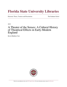 A Theater of the Senses: a Cultural History of Theatrical Effects in Early Modern England