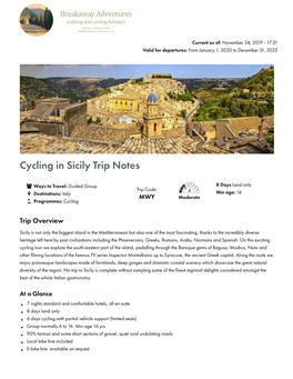 Cycling in Sicily Trip Notes