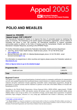 Polio and Measles