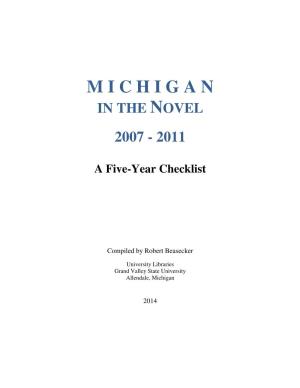 Michigan in the Novel 2007-2011: a Five-Year Checklist