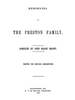 The Preston Family