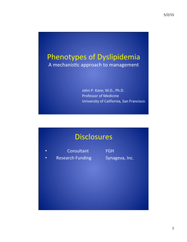 Phenotypes of Dyslipidemia Disclosures
