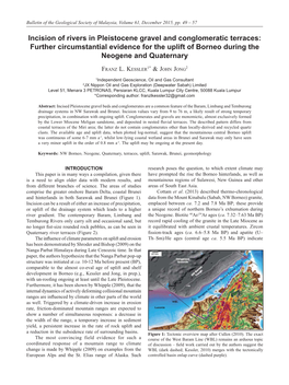 Incision of Rivers in Pleistocene Gravel and Conglomeratic Terraces: Further Circumstantial Evidence for the Uplift of Borneo During the Neogene and Quaternary