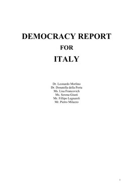 Democracy Report Italy