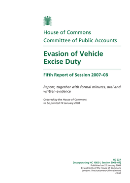 Evasion of Vehicle Excise Duty