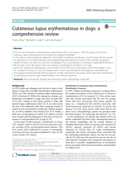 Cutaneous Lupus Erythematosus in Dogs: a Comprehensive Review Thierry Olivry1,2* , Keith E