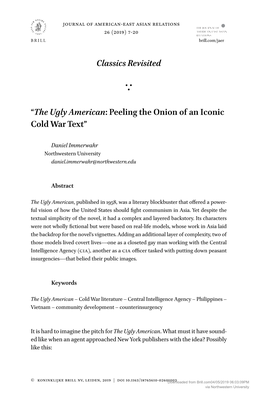 The Ugly American: Peeling the Onion of an Iconic Cold War Text”