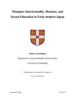 Intertextuality, Humour, and Sexual Education in Early-Modern Japan