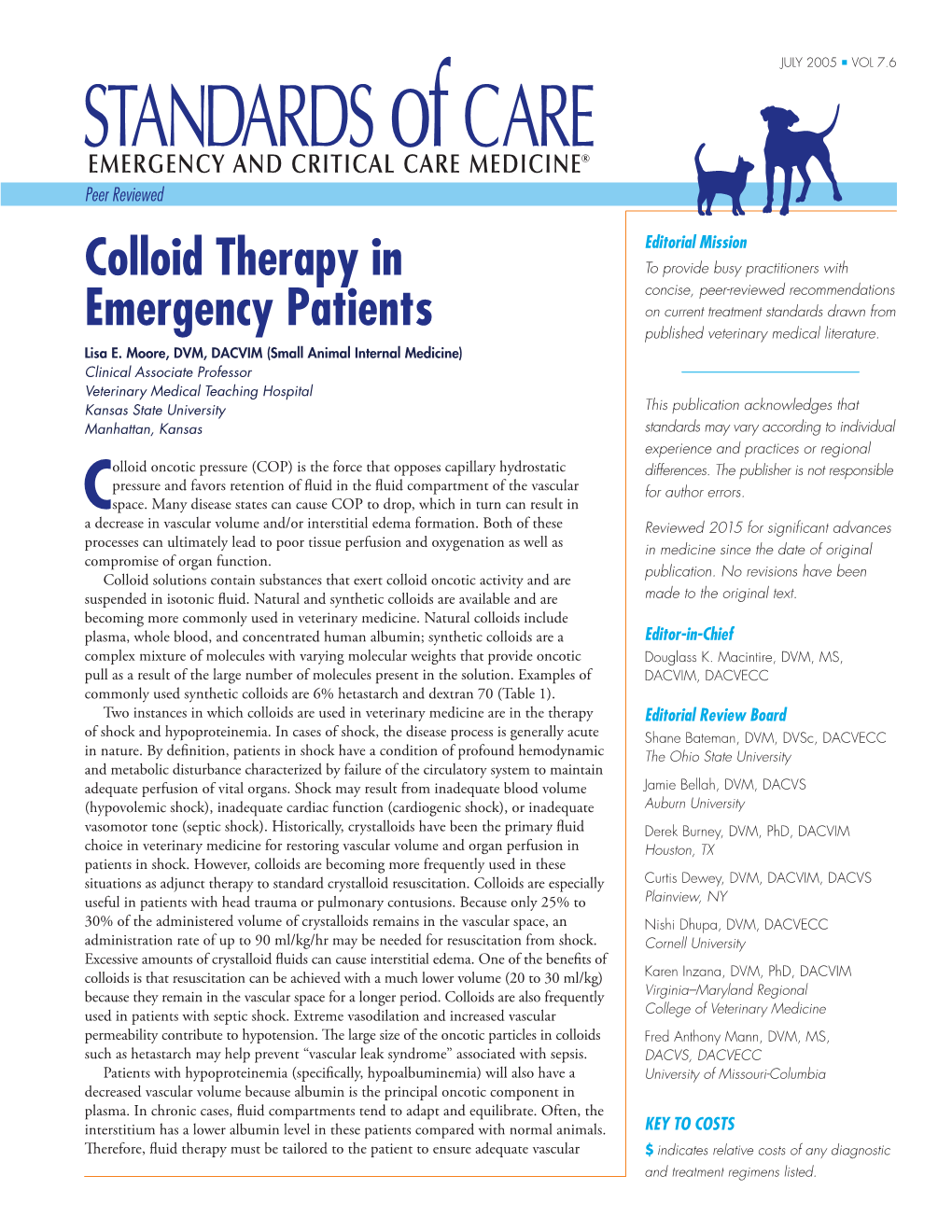 Colloid Therapy in Emergency Patients