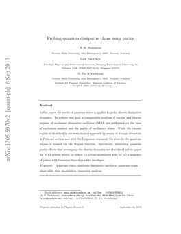 Probing of Quantum Dissipative Chaos by Purity