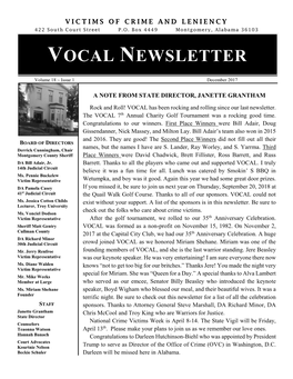 Vocal/Angel House Newsletter