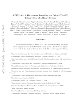 Arxiv:1206.1592V1 [Astro-Ph.EP] 7 Jun 2012 Denmark A93117 CA Onc Geary C