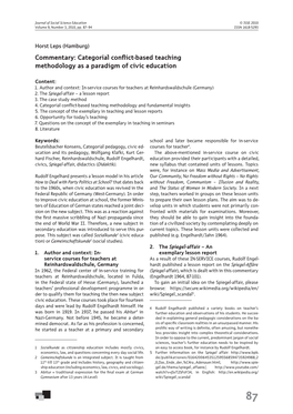 Categorial Conflict-Based Teaching Methodology As a Paradigm of Civic Education
