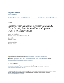 Exploring the Connection Between Community Food Security Initiatives and Social-Cognitive Factors on Dietary Intake