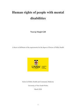 Human Rights of People with Mental Disabilities