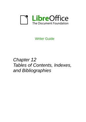 Creating Tables of Contents, Indexes and Bibliographies 3 Chapter Info