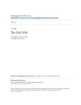 The Dial 1938 Framingham State University Framingham State University