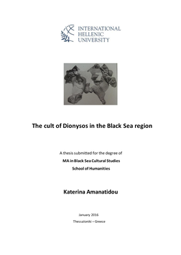 The Cult of Dionysos in the Black Sea Region