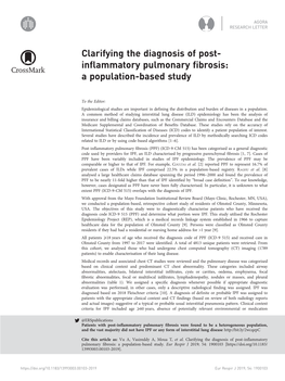 Clarifying the Diagnosis of Post-Inflammatory Pulmonary Fibrosis: a Population-Based Study