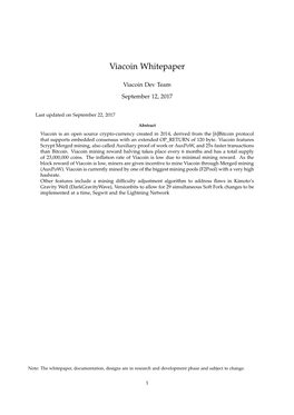 Viacoin Whitepaper