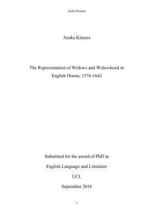 Asuka Kimura the Representation of Widows and Widowhood in English