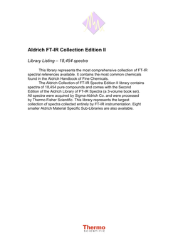 Aldrich FT-IR Collection Edition II